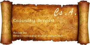 Csicsáky Arnold névjegykártya