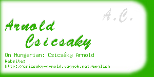 arnold csicsaky business card