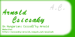 arnold csicsaky business card